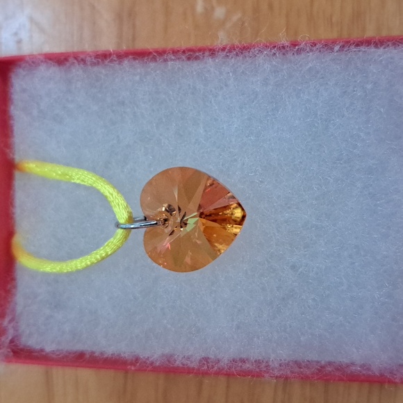 Candy Corn Crystal Heart Necklace - Picture 3 of 6